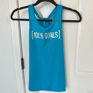 NWOT Girls Athletic All In Motion Aqua Blue Tank Top (10/12)